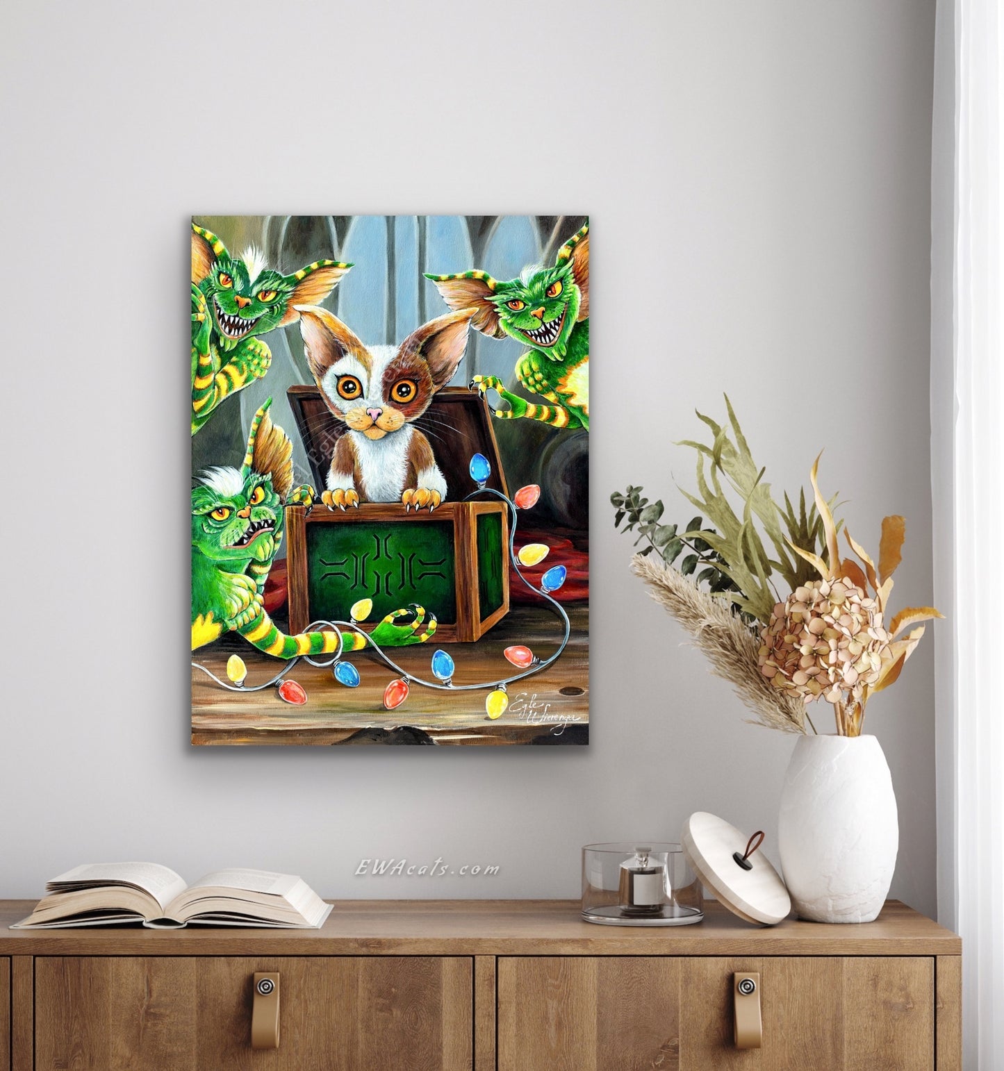 12"x 16" SUPREME MASTER CANVAS "Purring Furry Gremlins" Embellished, Limited to 5 only!