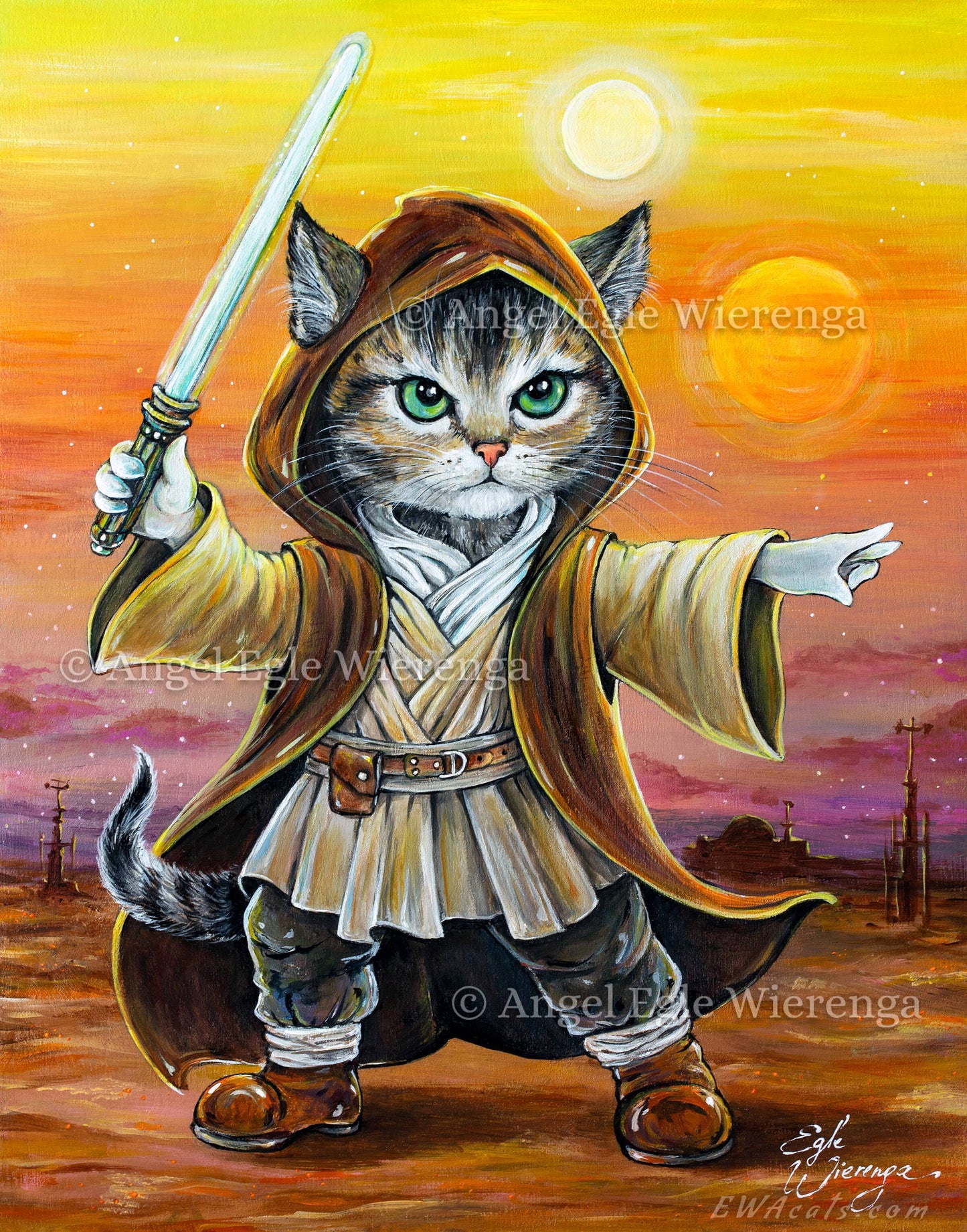 Original Painting "Obi - Wan Catnobi"