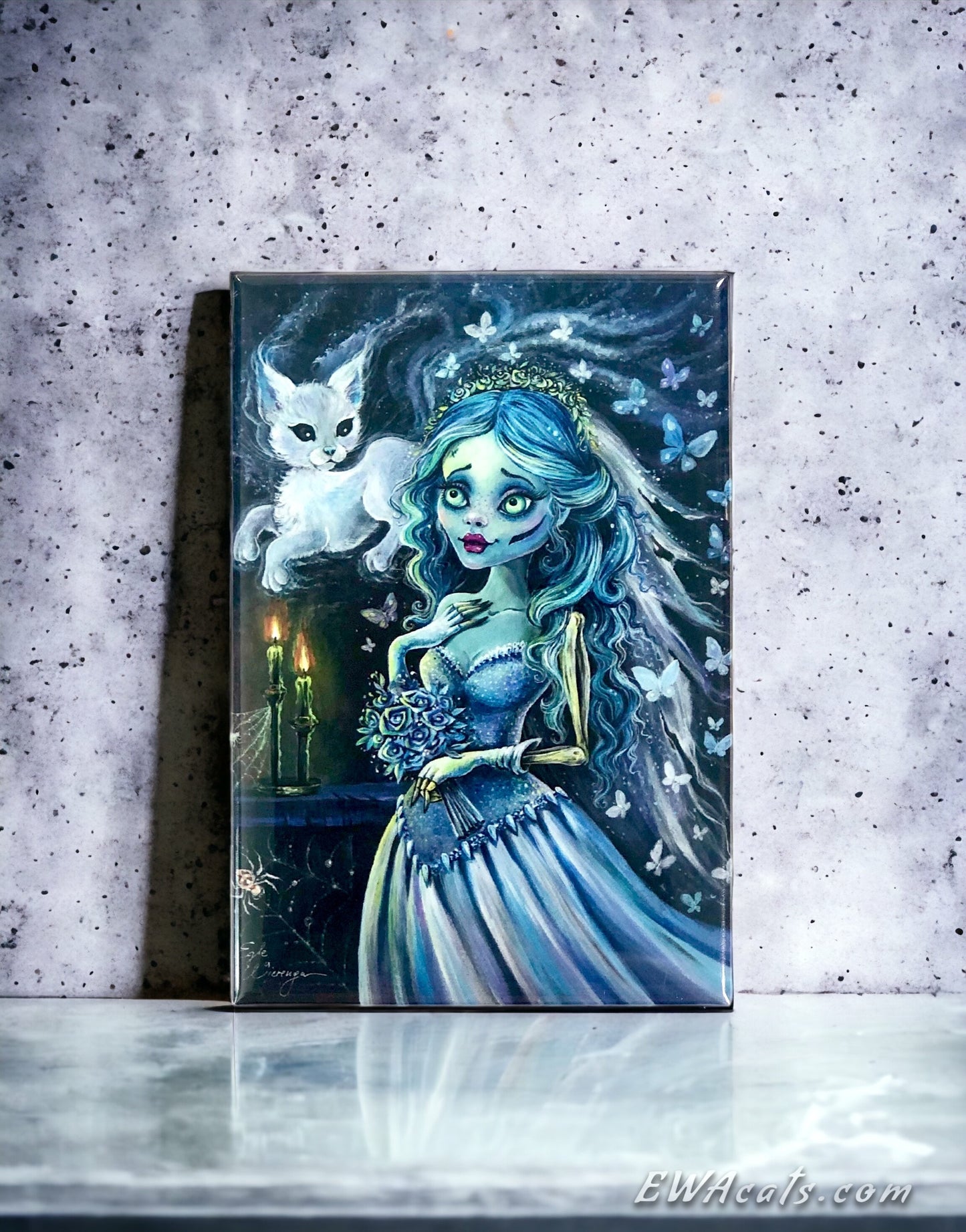 MAGNET 2"x 3" Rectangle "Emily & Her Ghost Kitty"