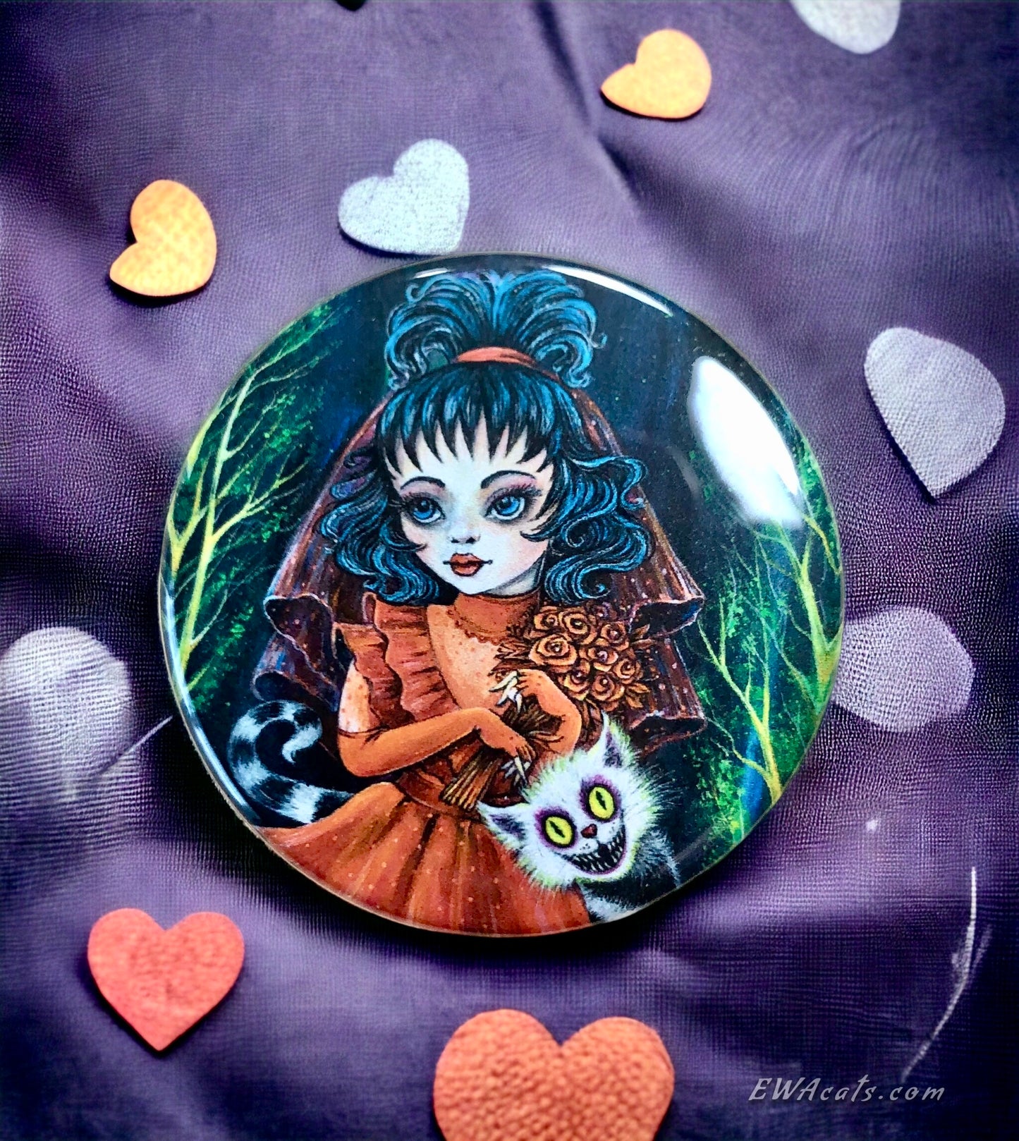 Button "Lydia and Her Beetle Kitty"