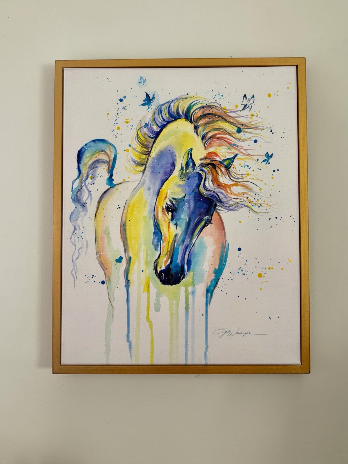 Original Painting "Spirit" Fluid Acrylics on Watercolor Canvas