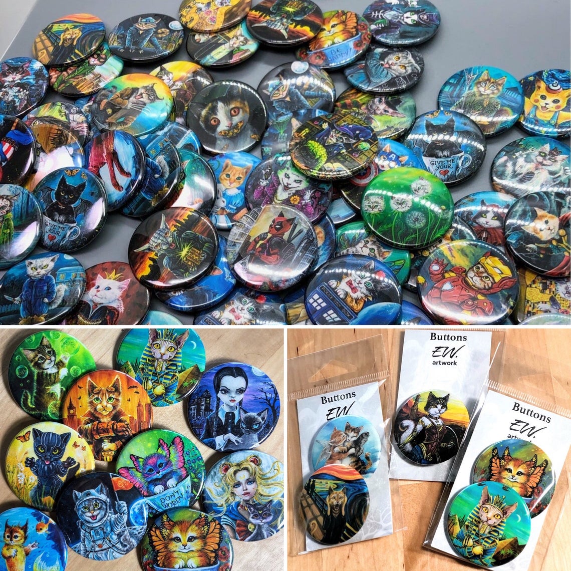 Button "Tiffany Meowlentine"