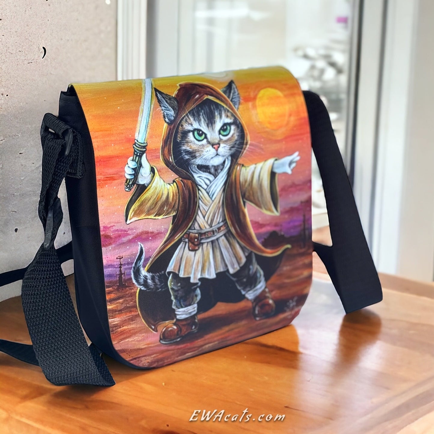 Shoulder Bag "Obi - Wan Catnobi" with a Removable Flap