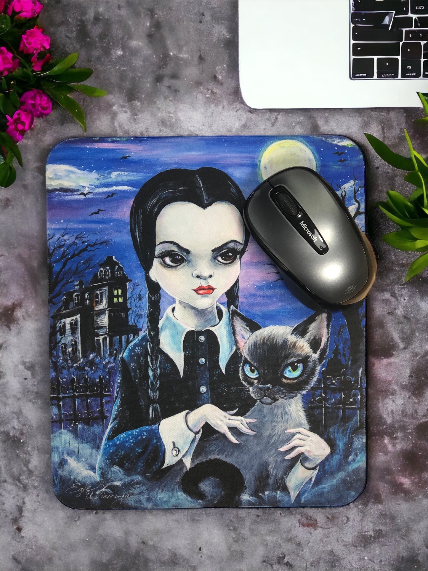 Mouse Pad "Wednesday & Her Cat Thursday"