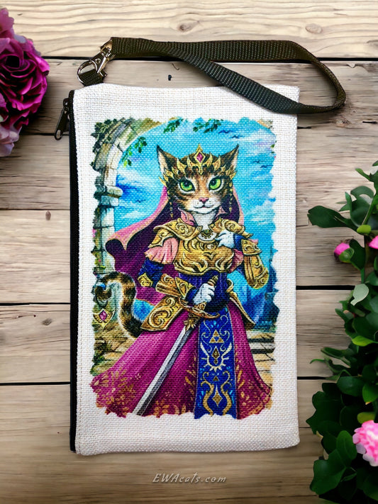 Linen Wallet "Purrincess Zelda"