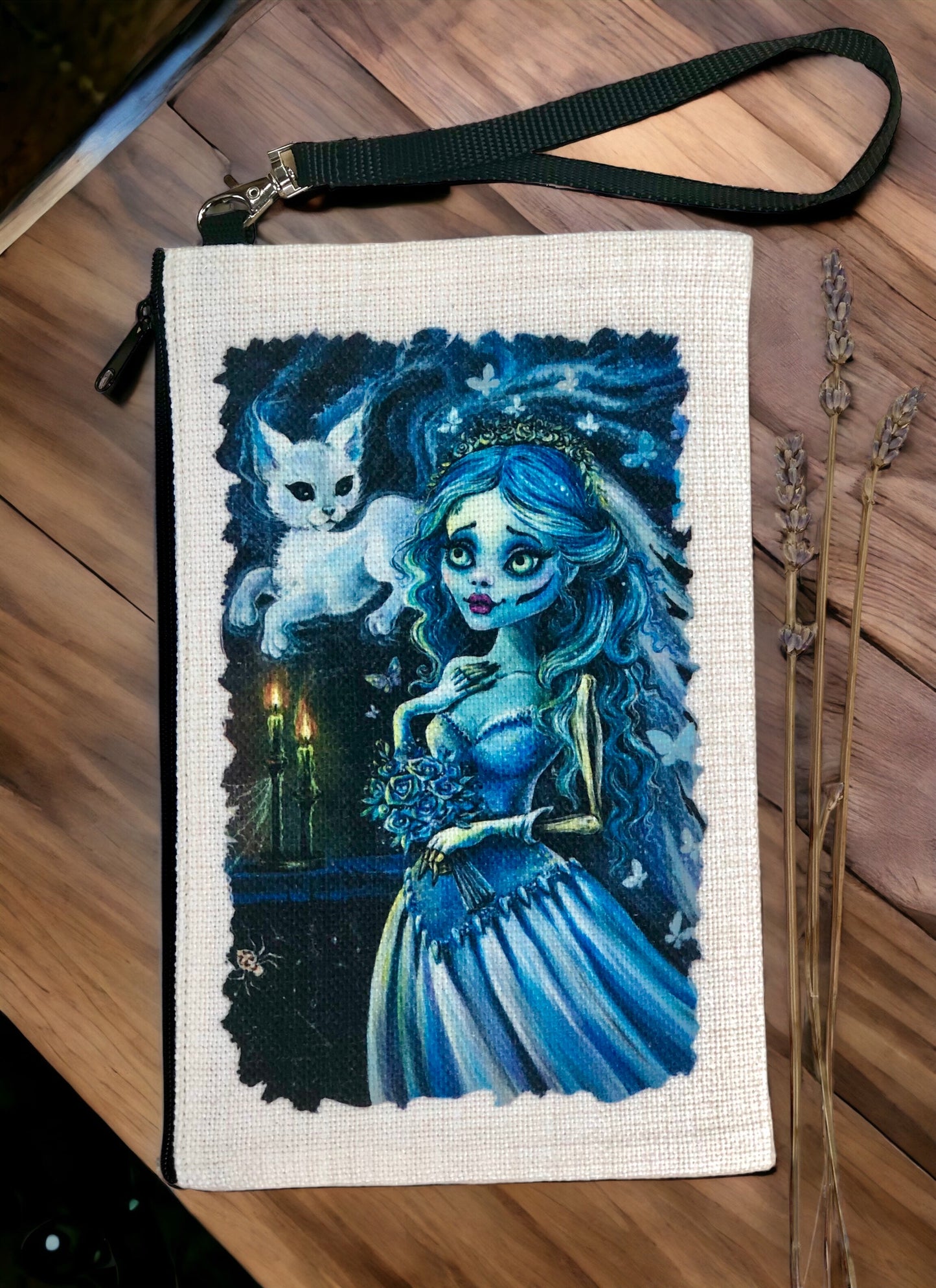 Linen Wallet "Emily & Her Ghost Kitty"