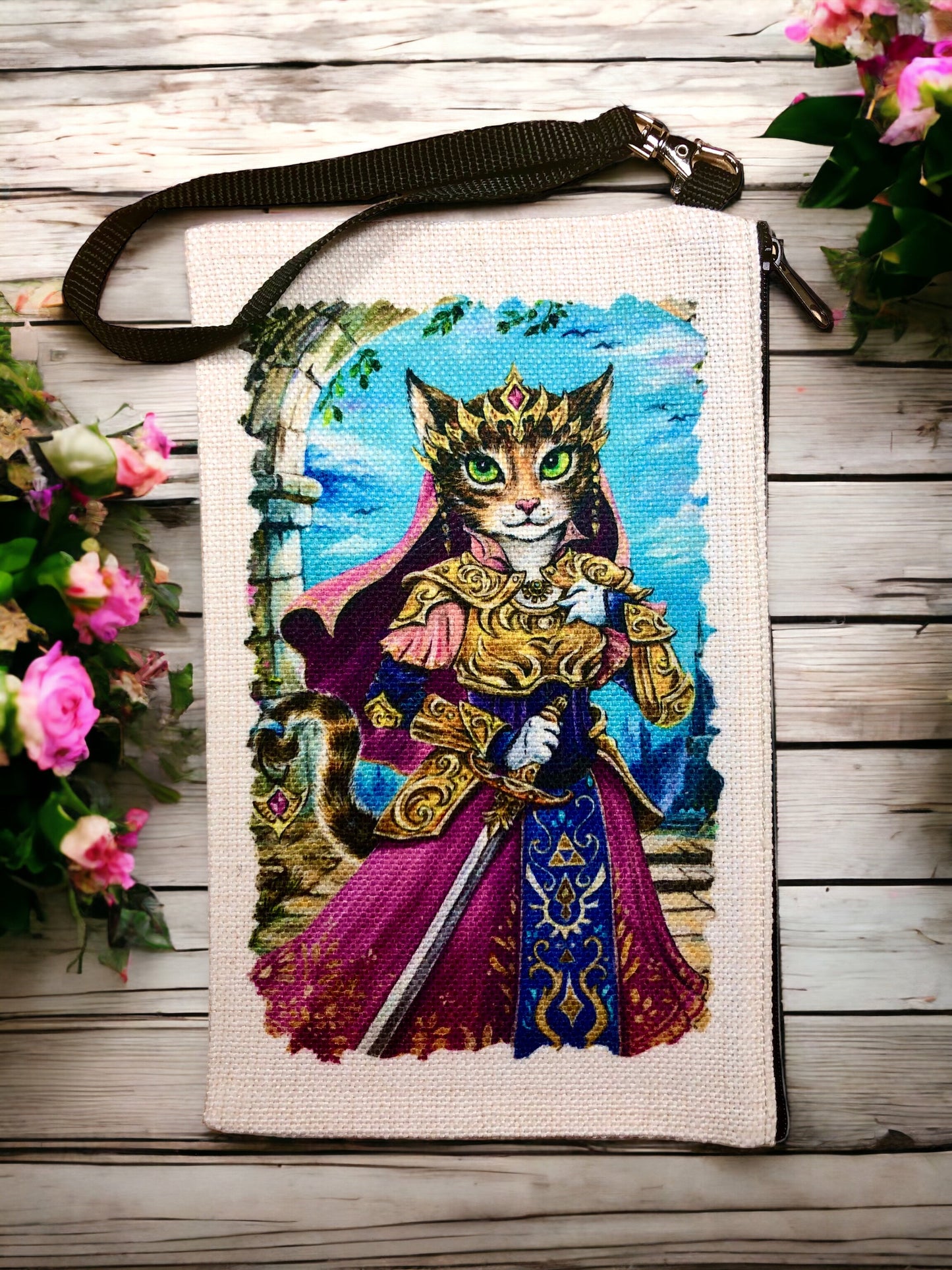 Linen Wallet "Purrincess Zelda"