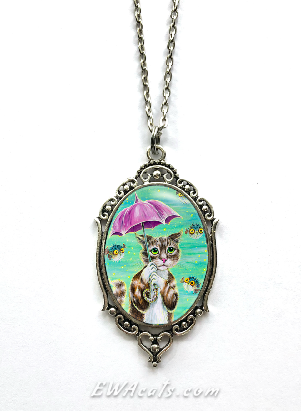 Necklace "Umbrella Cat"