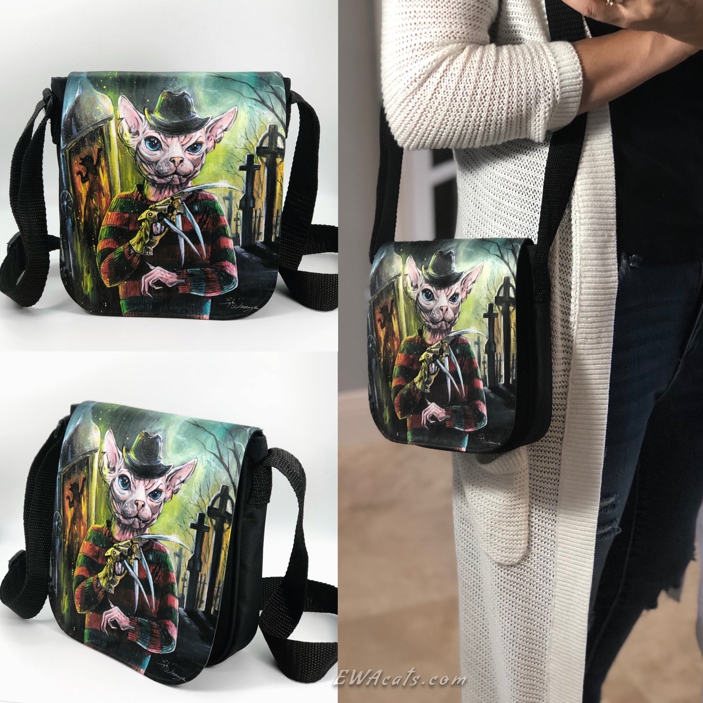 Shoulder Bag "Freddy Kat" with a Removable Flap