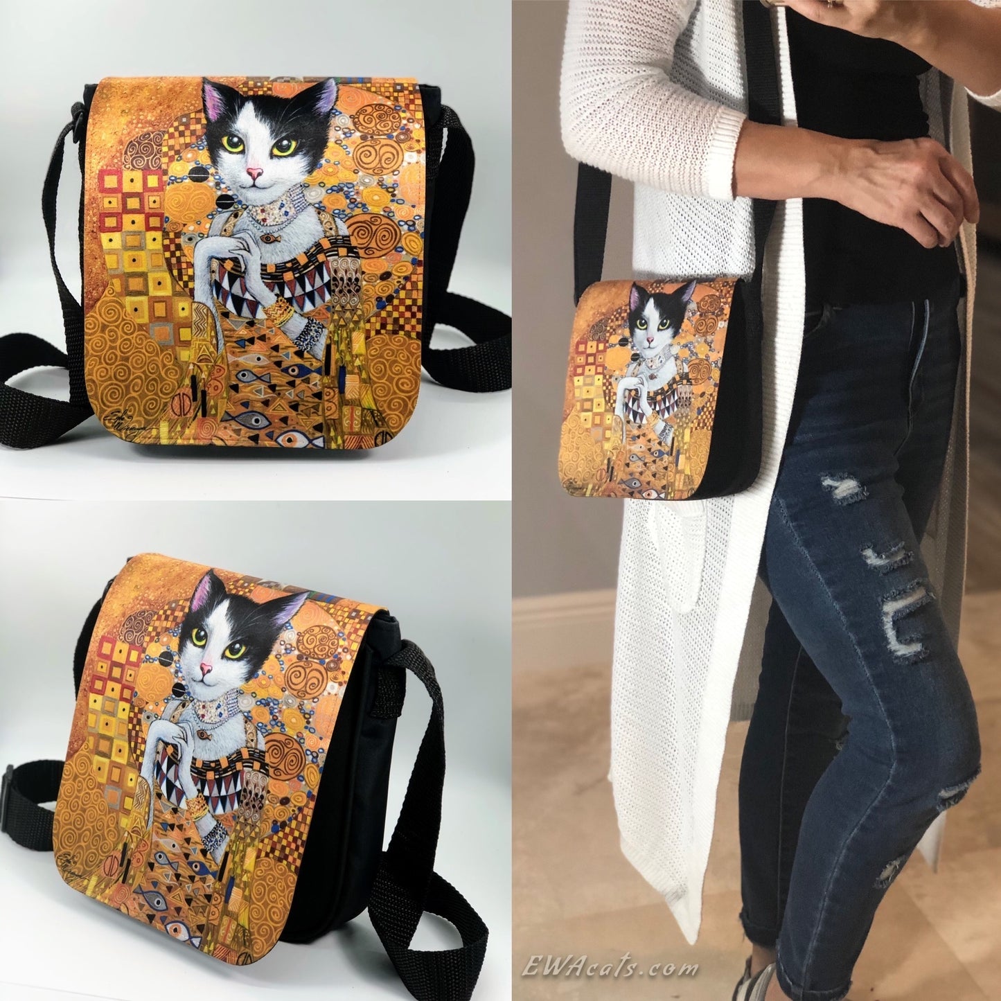 Shoulder Bag "Cat in Gold"