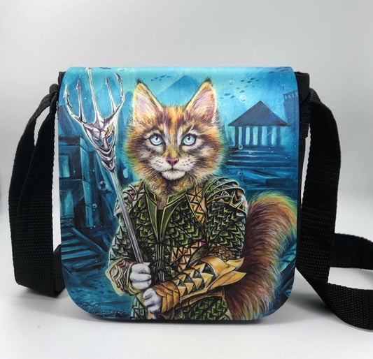 Shoulder Bag "The King of CATlantis" with a Removable Flap