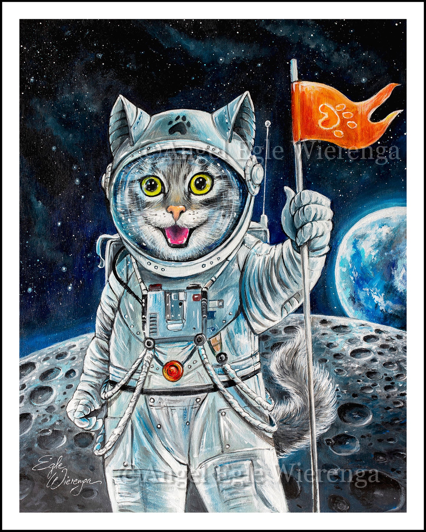 Art Print "First Cat on the Moon"