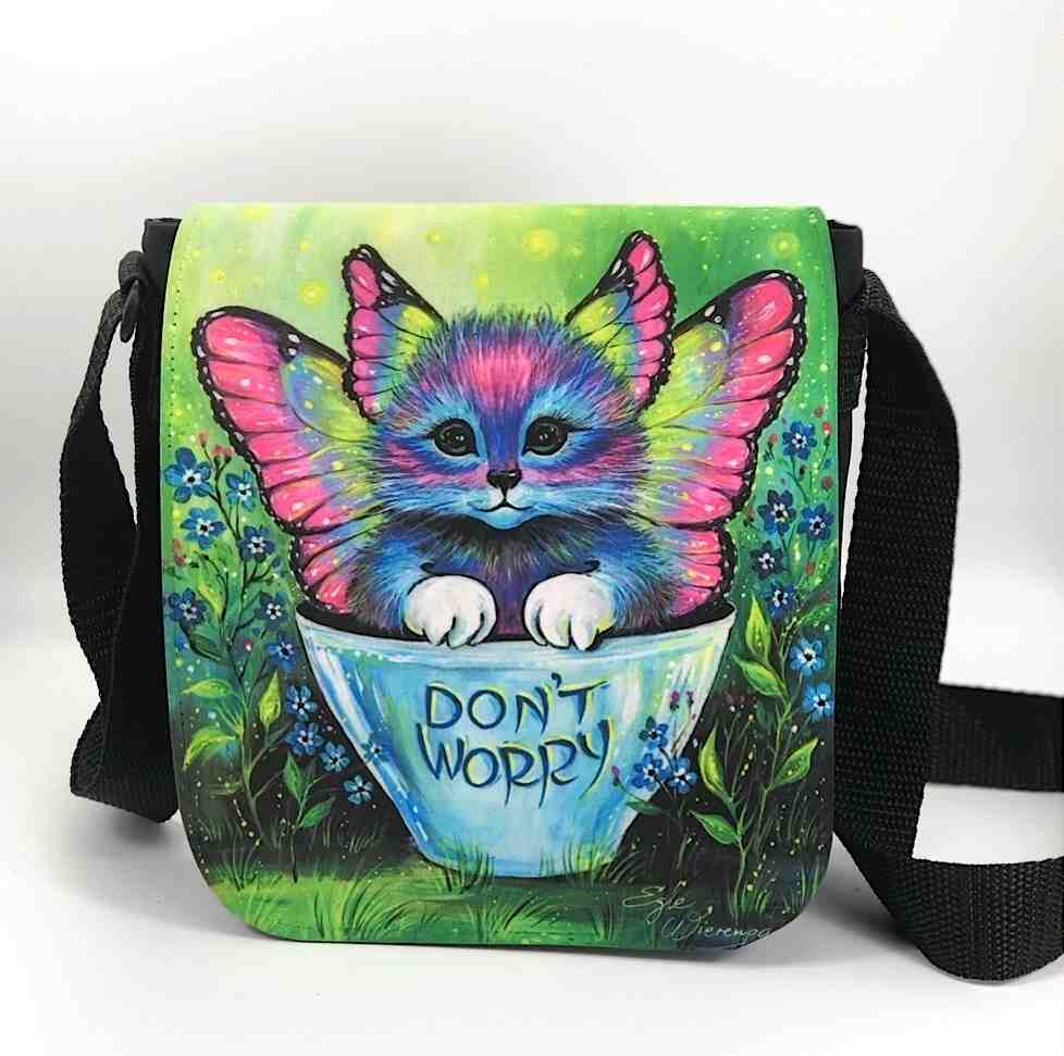 Shoulder Bag "Don't Worry" with a Removable Flap