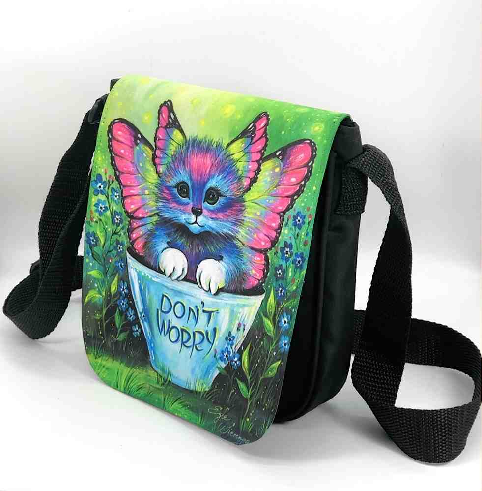 Shoulder Bag "Don't Worry" with a Removable Flap