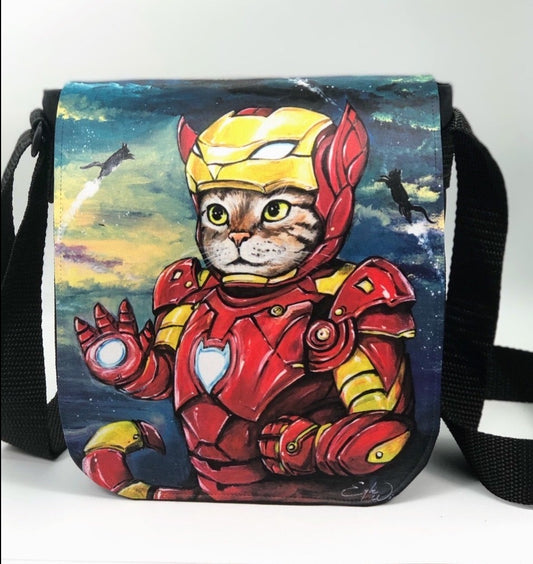 Shoulder Bag "Iron Kitty" with a Removable Flap