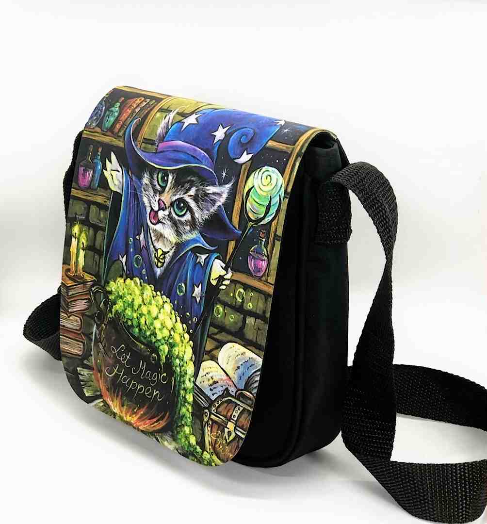 Shoulder Bag "Let Magic Happen!" with a Removable Flap