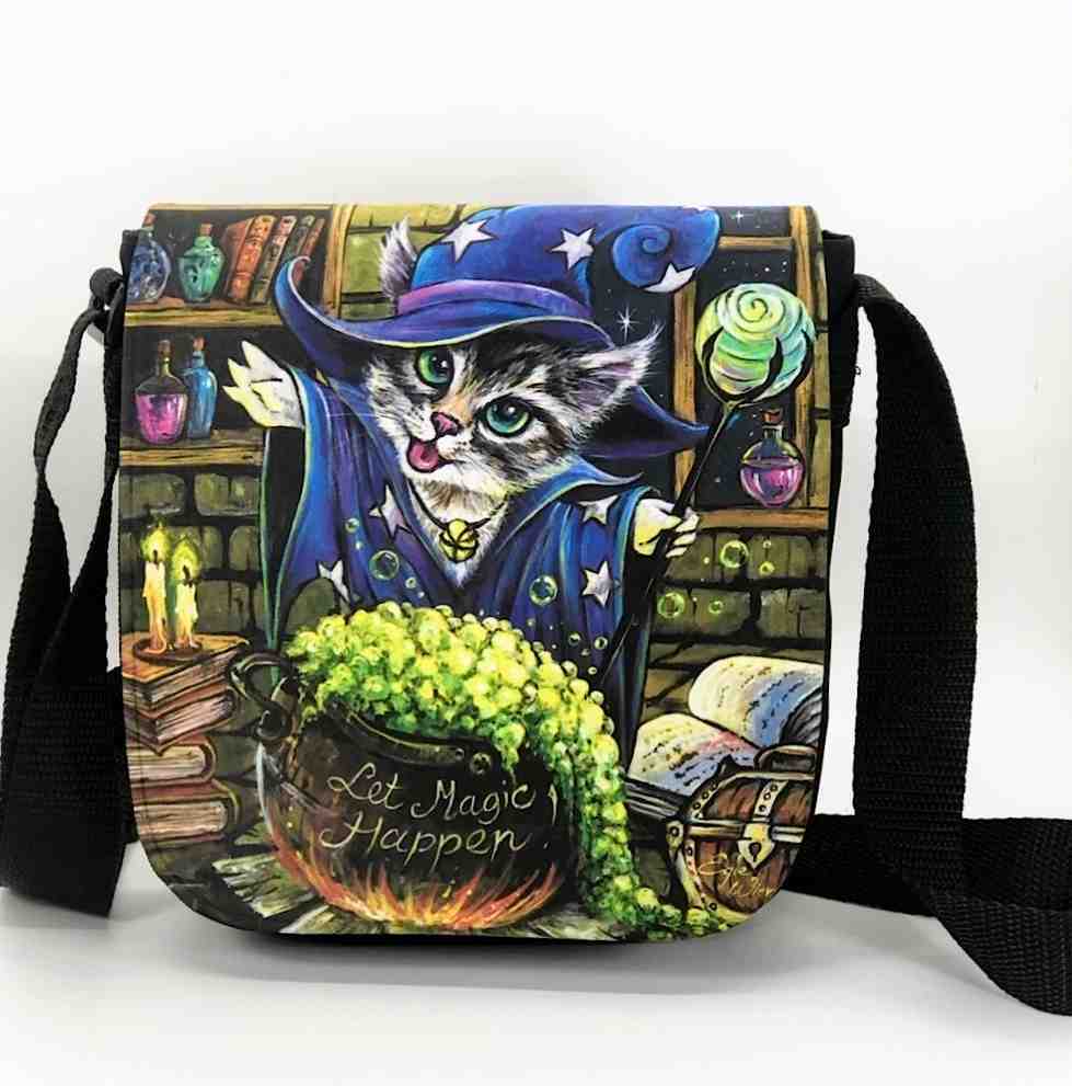 Shoulder Bag "Let Magic Happen!" with a Removable Flap