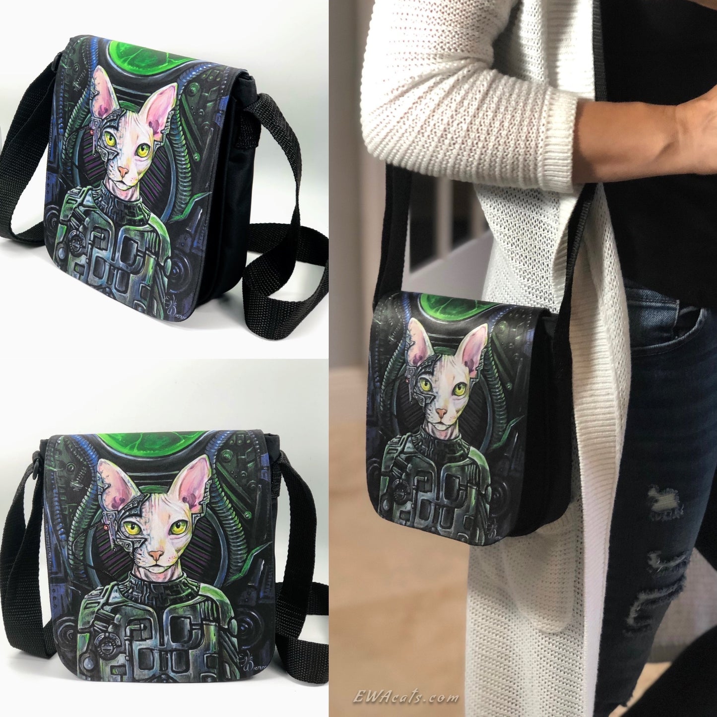 Shoulder Bag "Locatus of Borg" with a Removable Flap