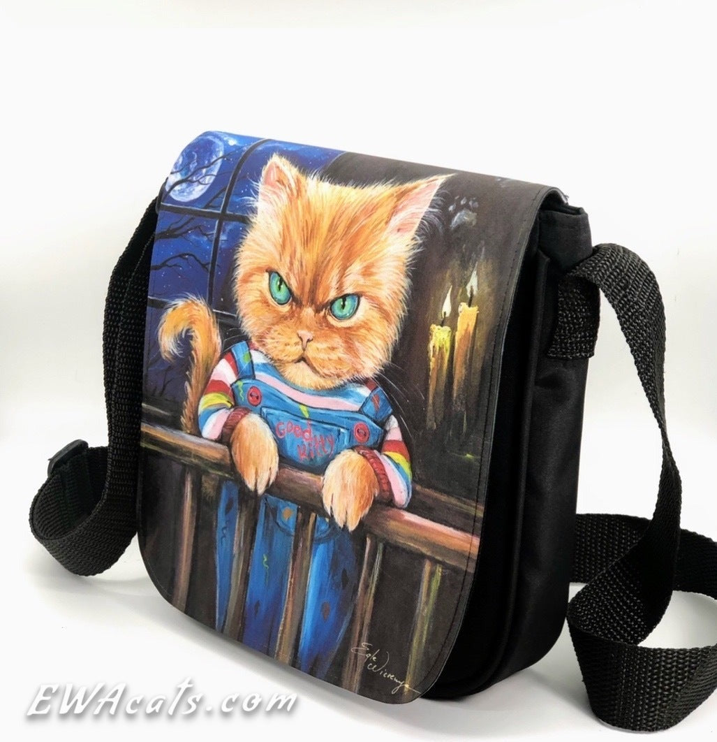 Shoulder Bag "Good Kitty" with a Removable Flap
