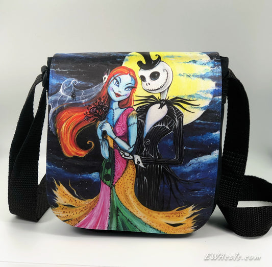Shoulder Bag "Jack & Sally's Wedding" with a Removable Flap
