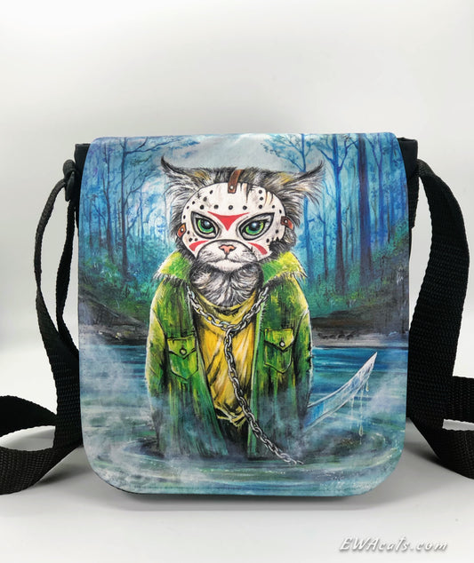 Shoulder Bag "Jason MeowHiss" with a Removable Flap