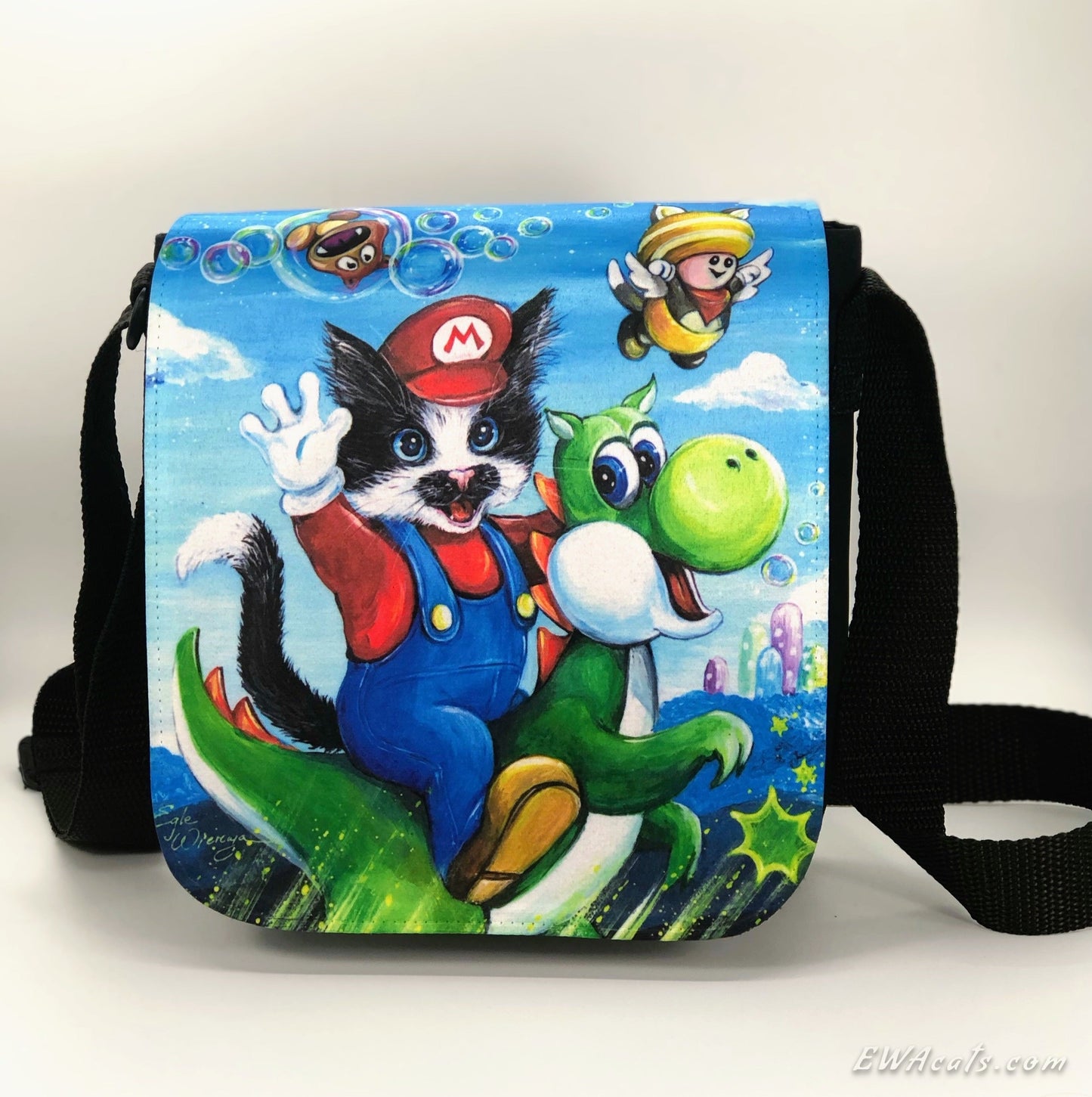 Shoulder Bag "Mario Kitty" with a Removable Flap
