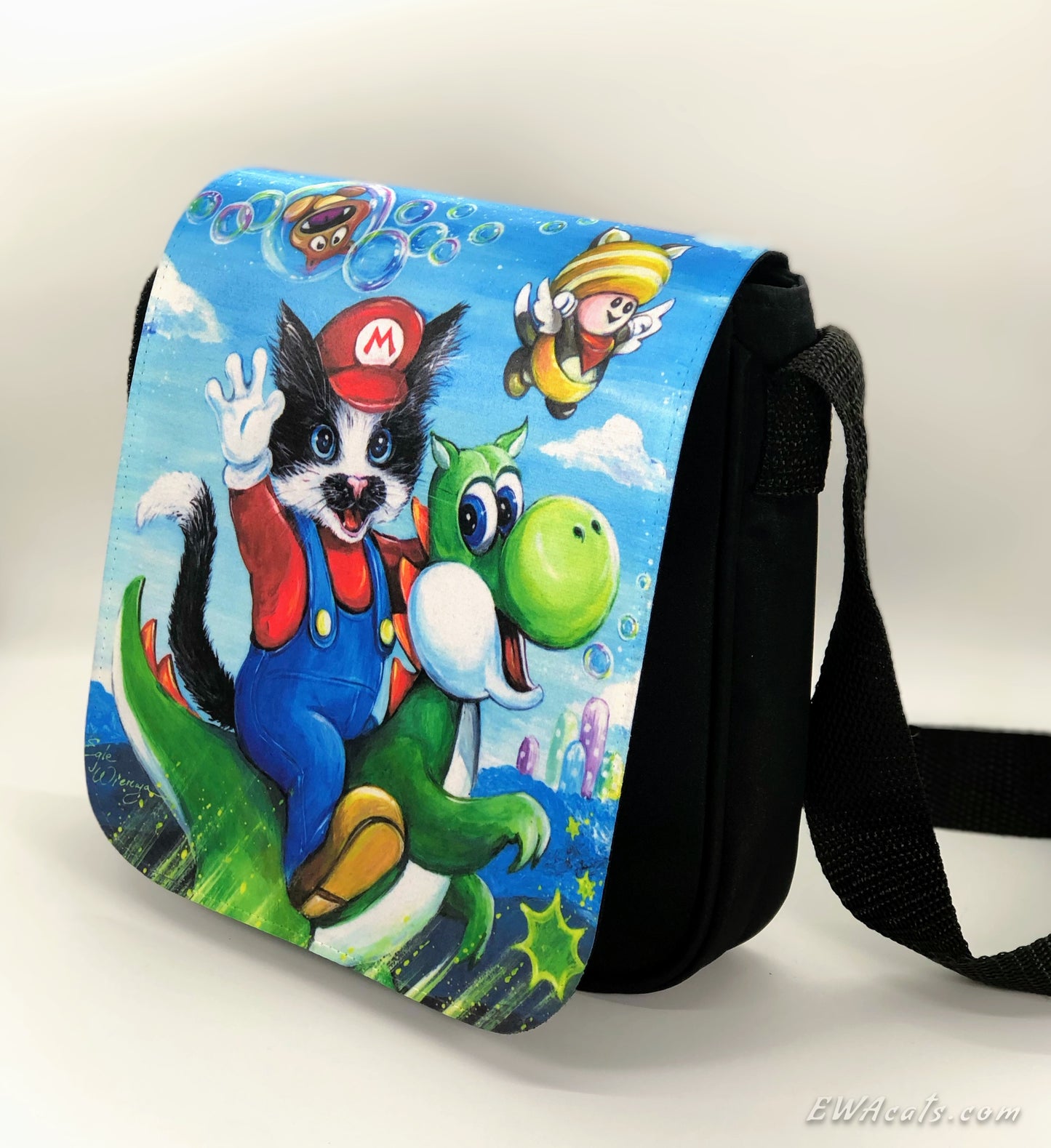 Shoulder Bag "Mario Kitty" with a Removable Flap