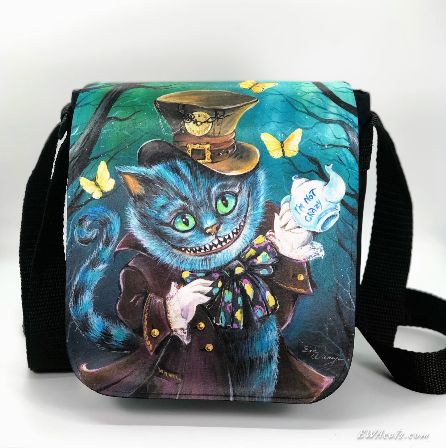 Shoulder Bag "Steampunk Cheshi" with a Removable Flap
