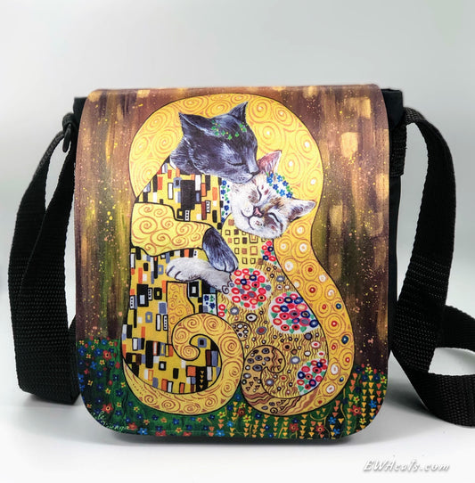 Shoulder Bag "The Kitty Kiss" with a Removable Flap