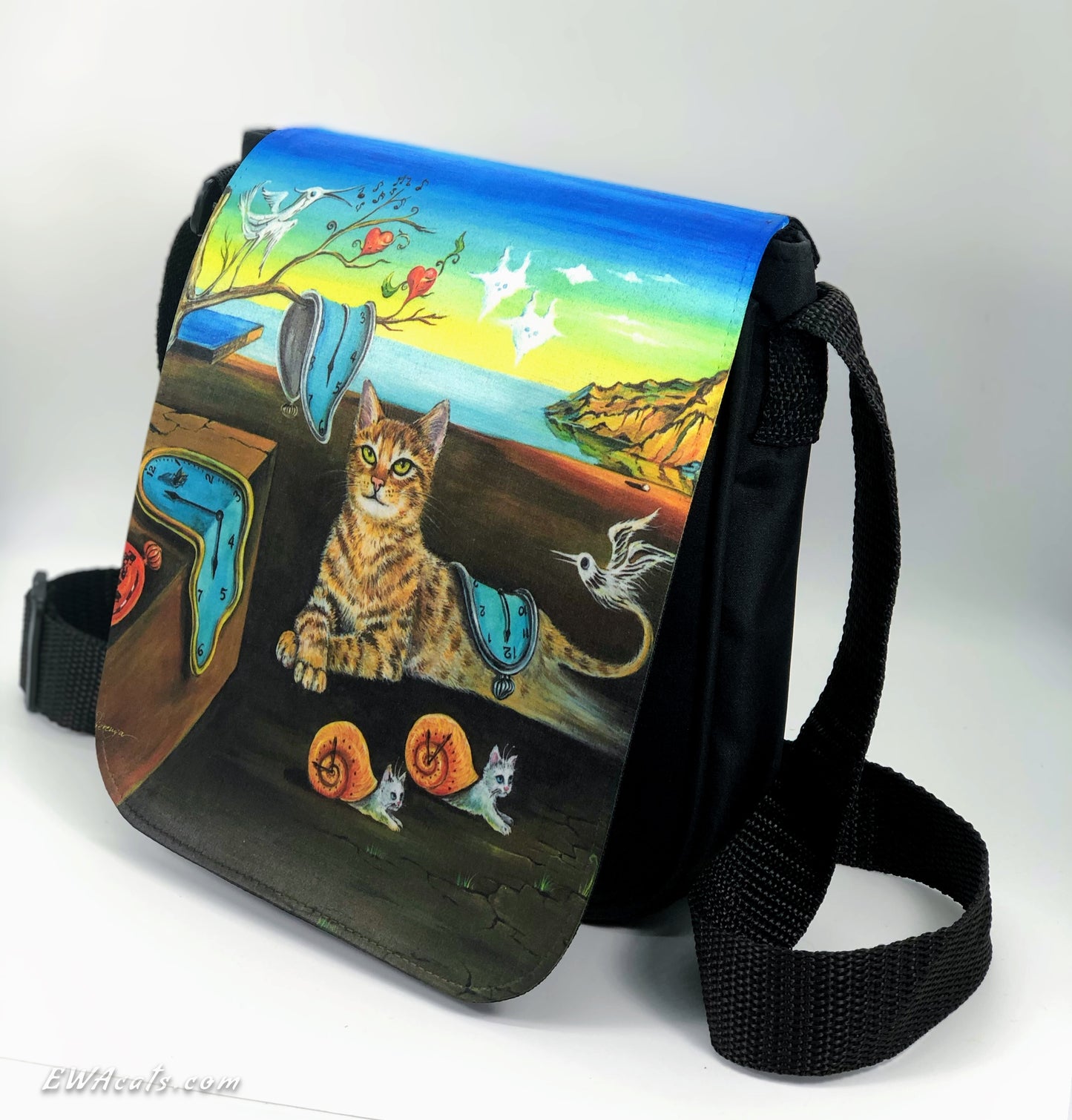Shoulder Bag "The Purrfect Time" with a Removable Flap