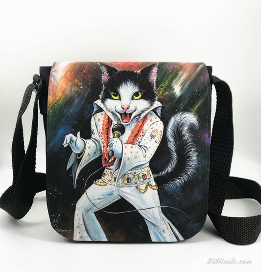Shoulder Bag "Elvis Purresley" with a Removable Flap
