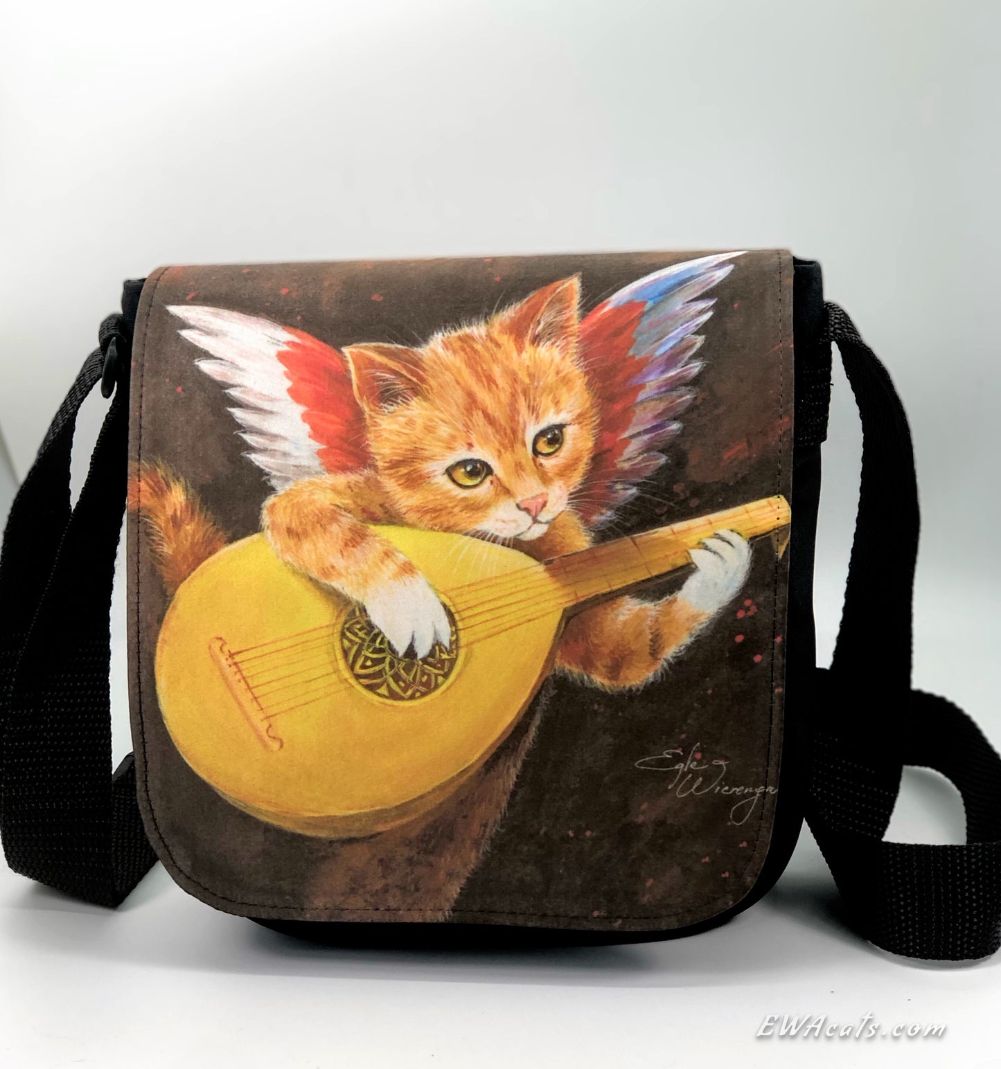 Shoulder Bag "Angiolino Meowsicante" with a Removable Flap