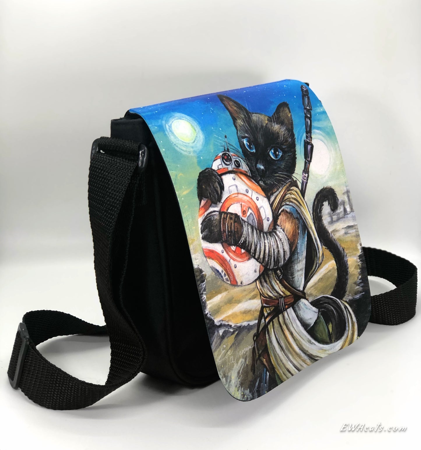 Shoulder Bag "Ray Cat" with a Removable Flap