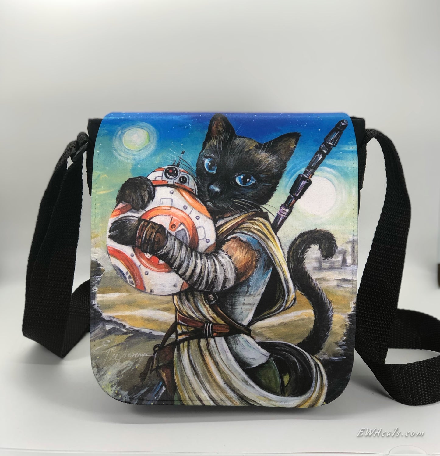Shoulder Bag "Ray Cat" with a Removable Flap