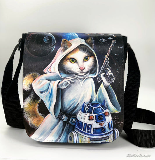Shoulder Bag "Purrincess Leia" with a Removable Flap