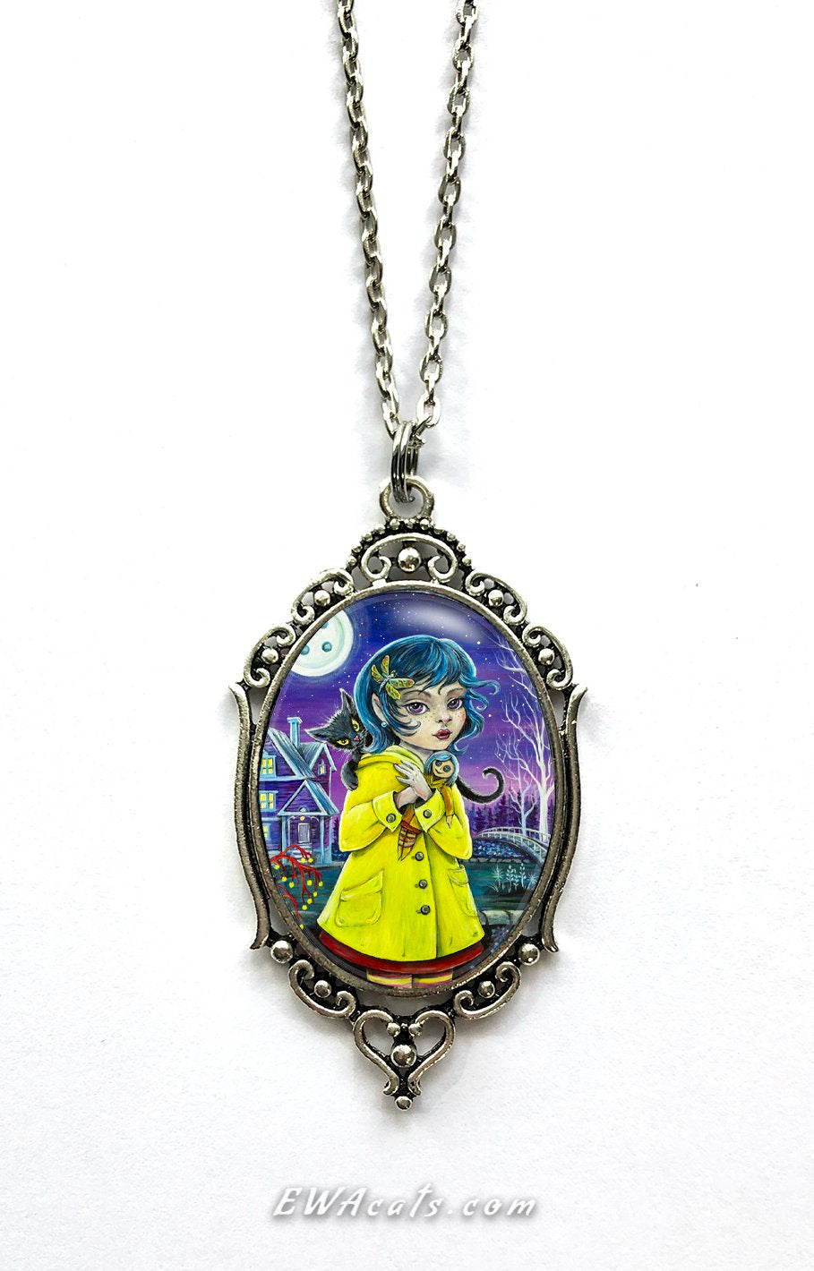 Necklace "Coraline and Her Cat"