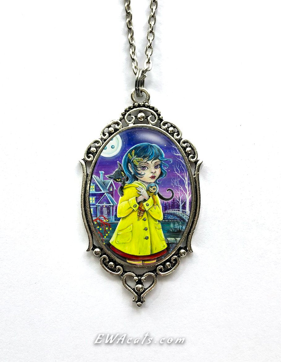 Necklace "Coraline and Her Cat"