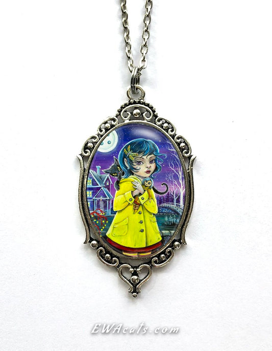 Necklace "Coraline and Her Cat"