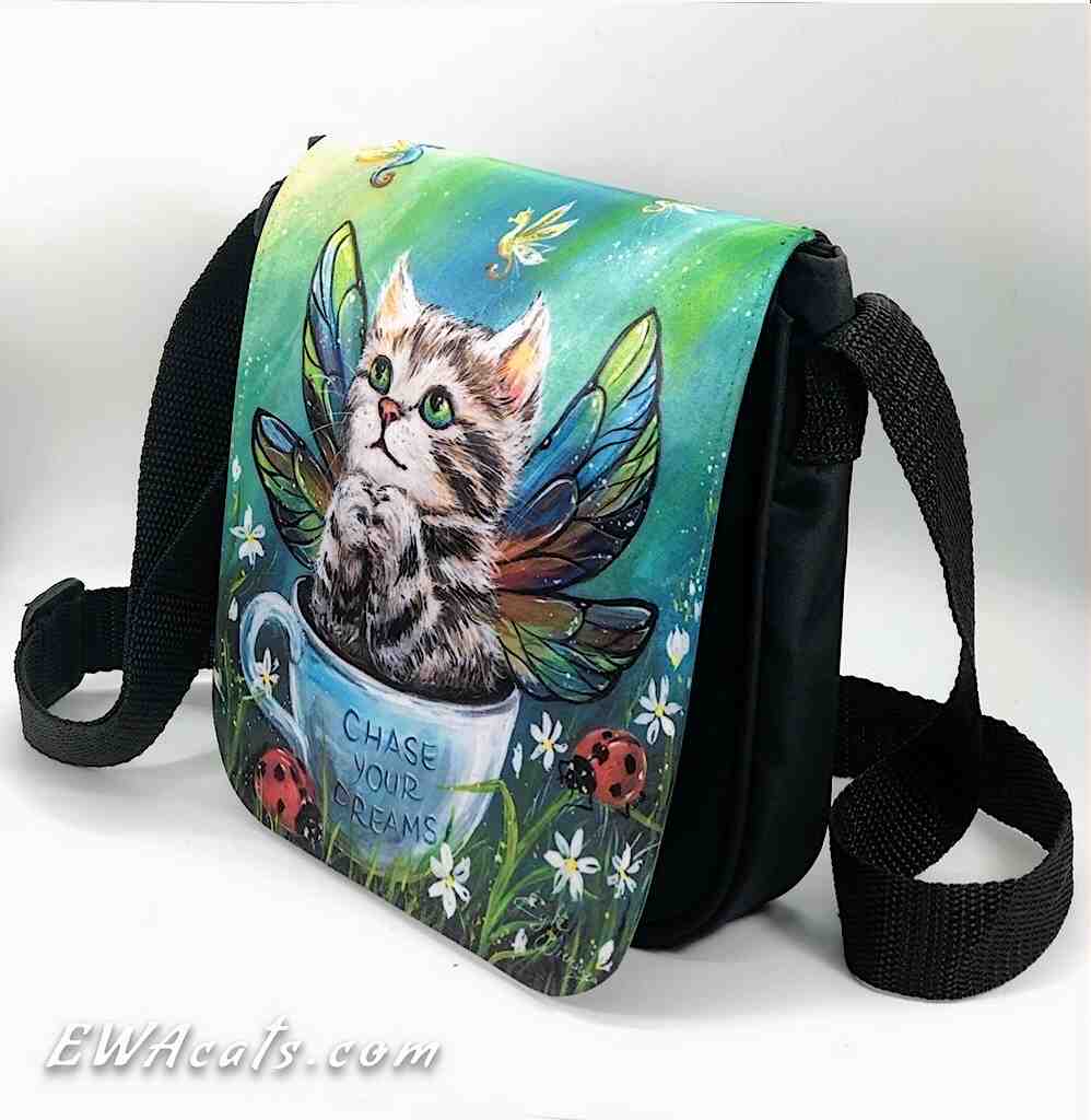 Shoulder Bag "Chase Your Dreams" with a Removable Flap