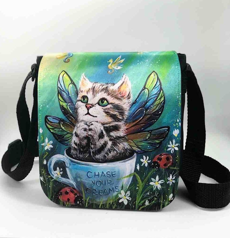 Shoulder Bag "Chase Your Dreams" with a Removable Flap