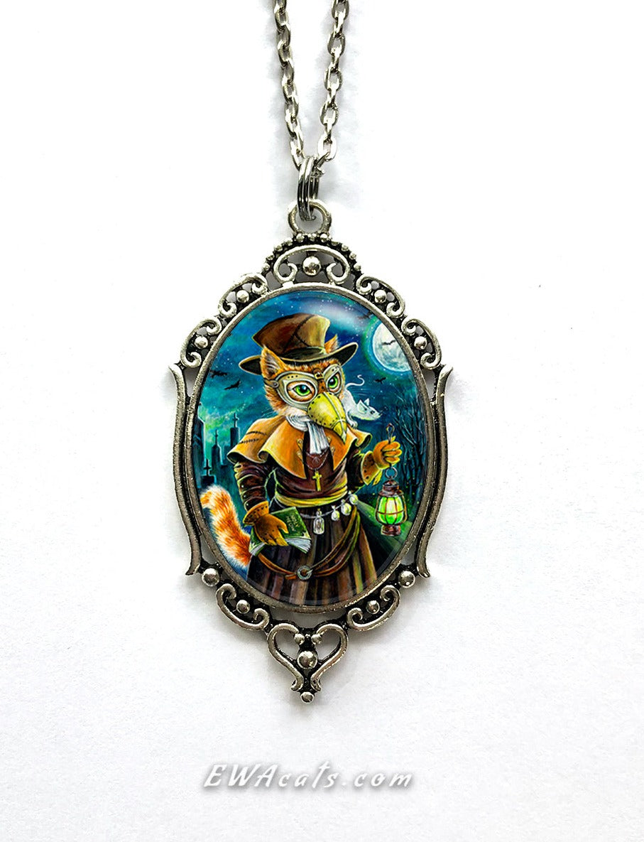 Necklace "Plague Doctor Cat"
