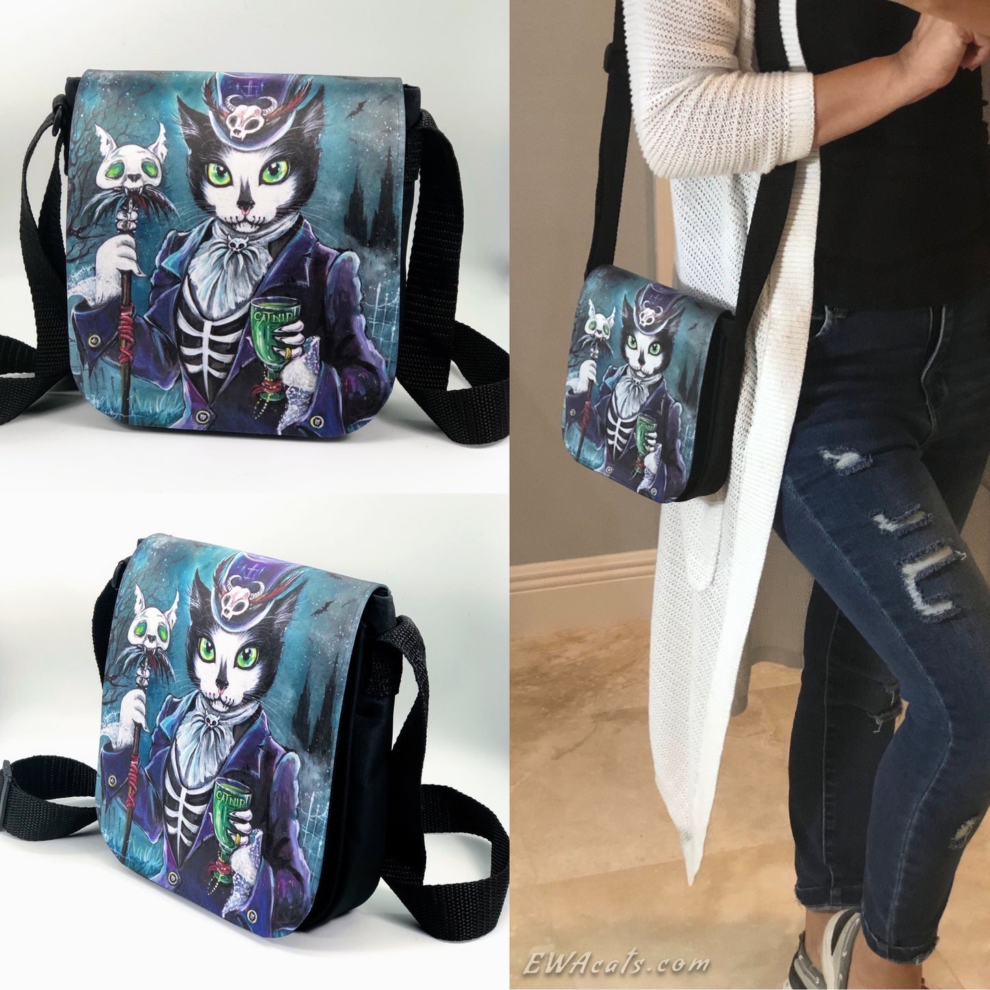 Shoulder Bag "Baron SamCatdi" with a Removable Flap