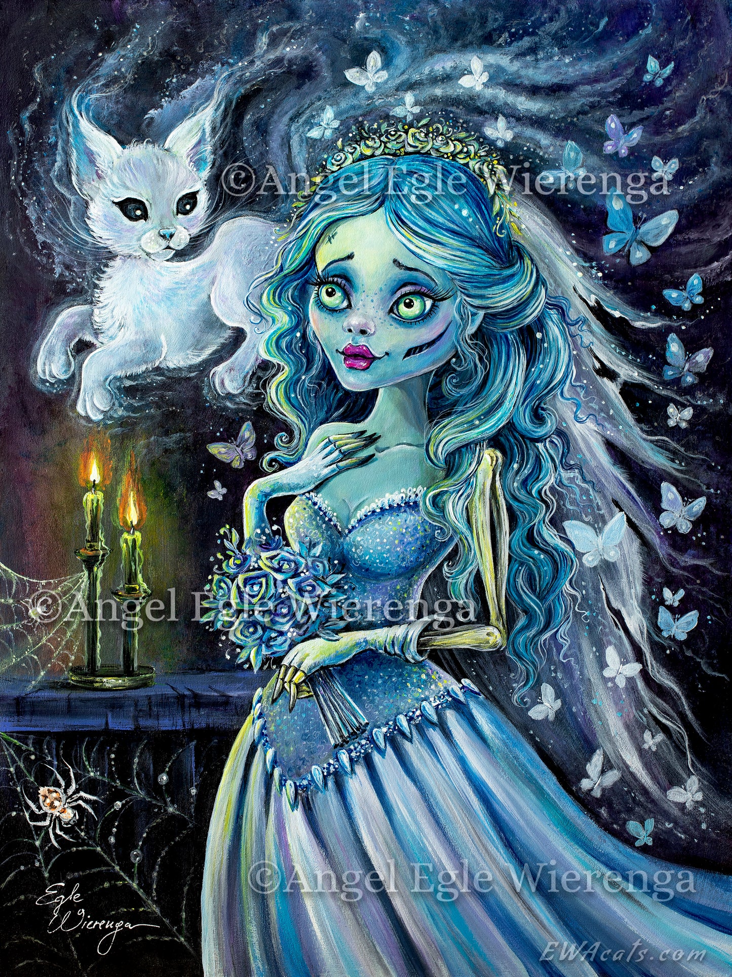 Art Print "Emily and Her Ghost Kitty"