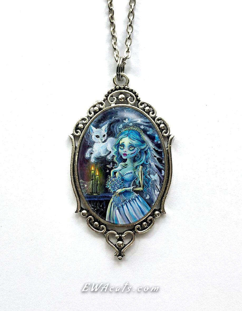 Necklace "Emily and Her Ghost Kitty"