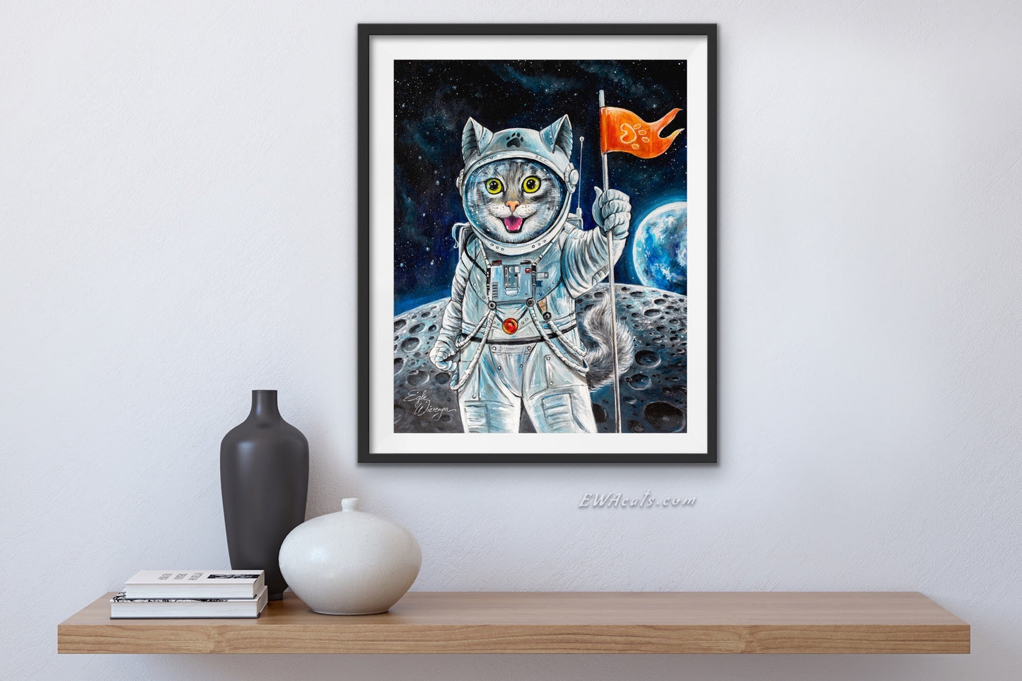 Art Print "First Cat on the Moon"