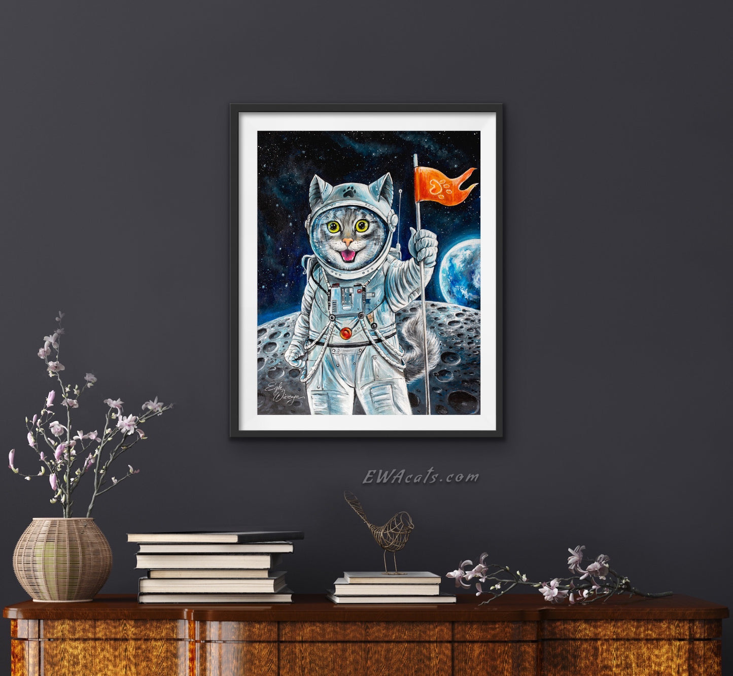 Art Print "First Cat on the Moon"