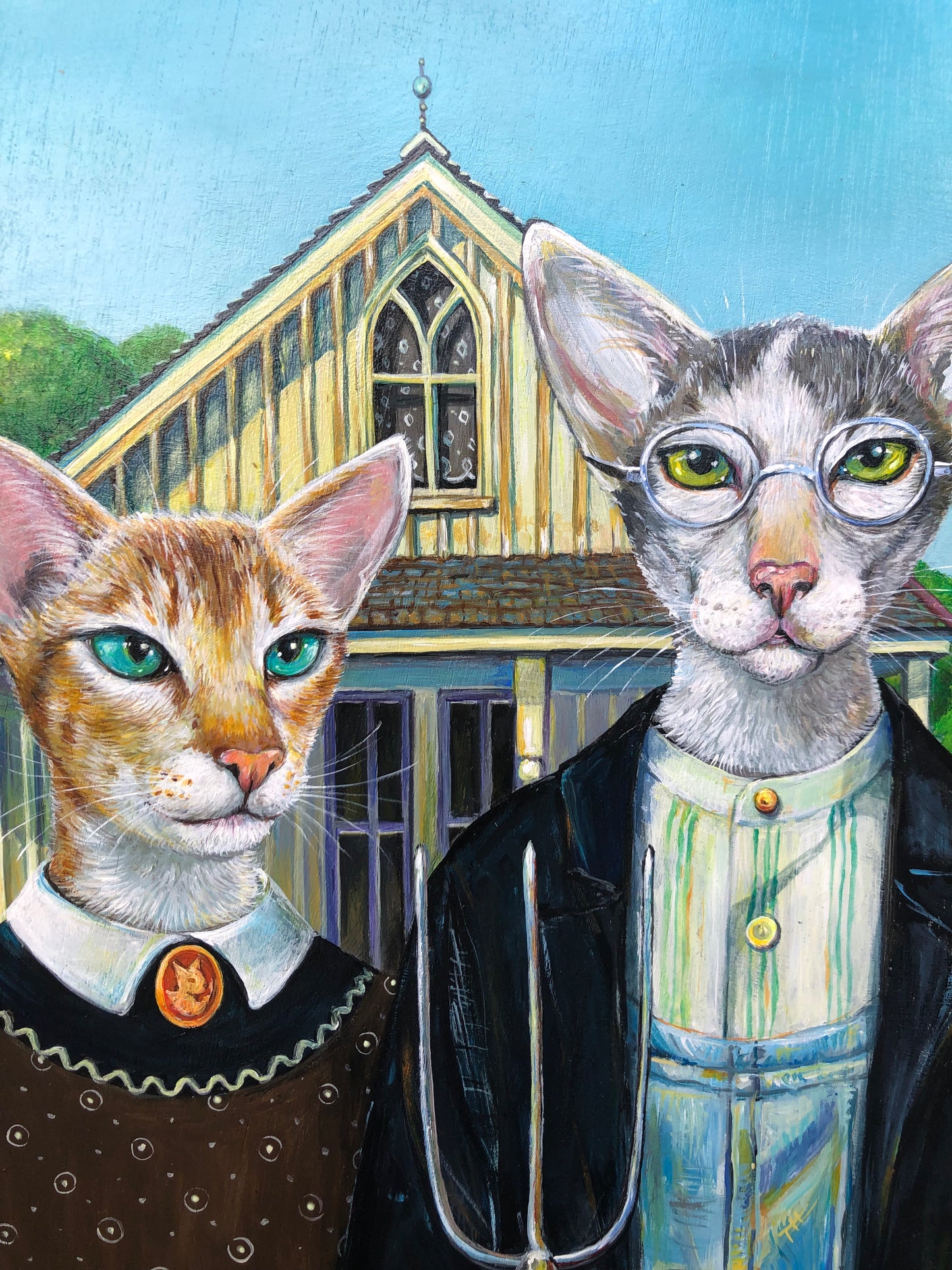 Original Painting "AmeriCat Gothic"