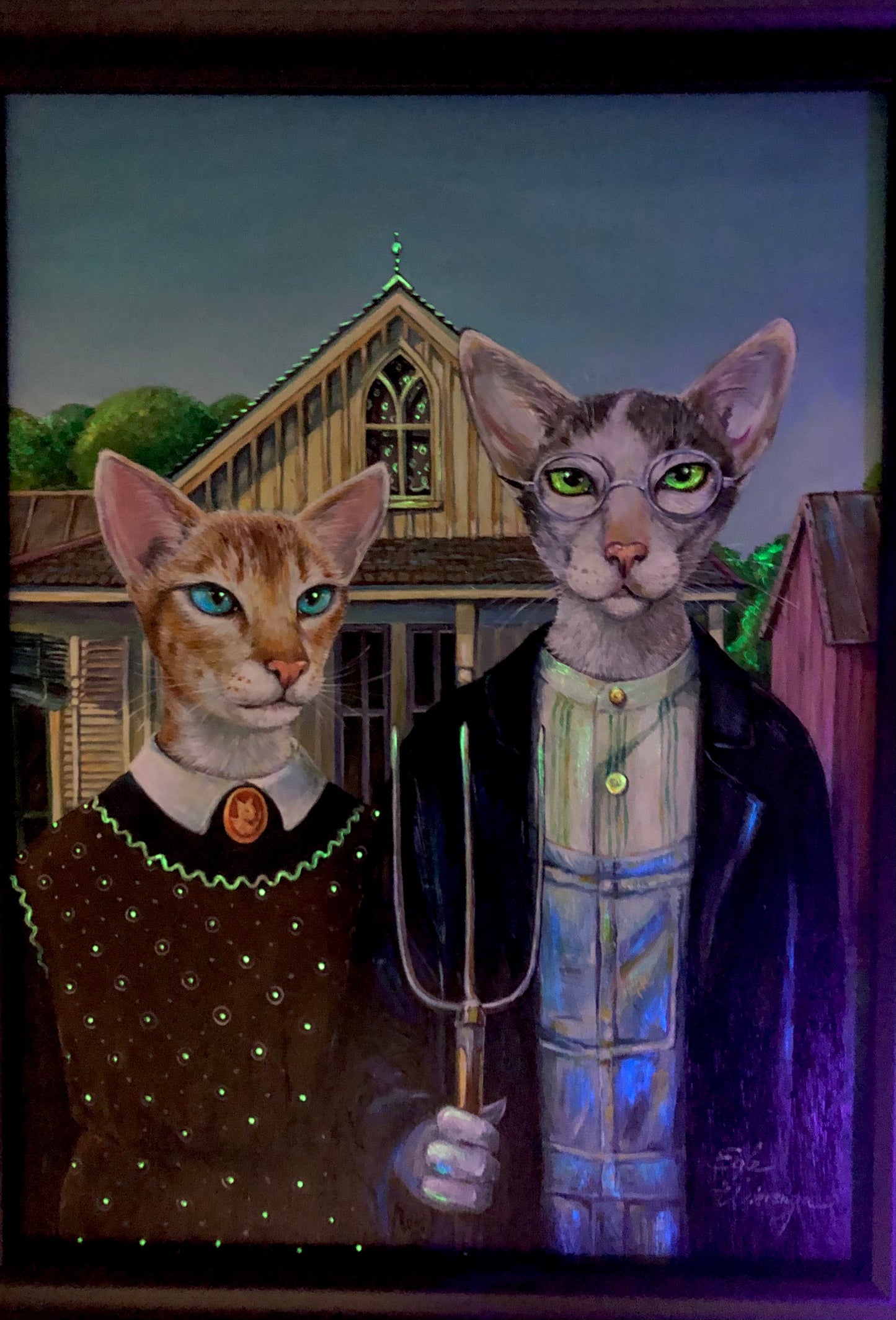 Original Painting "AmeriCat Gothic"