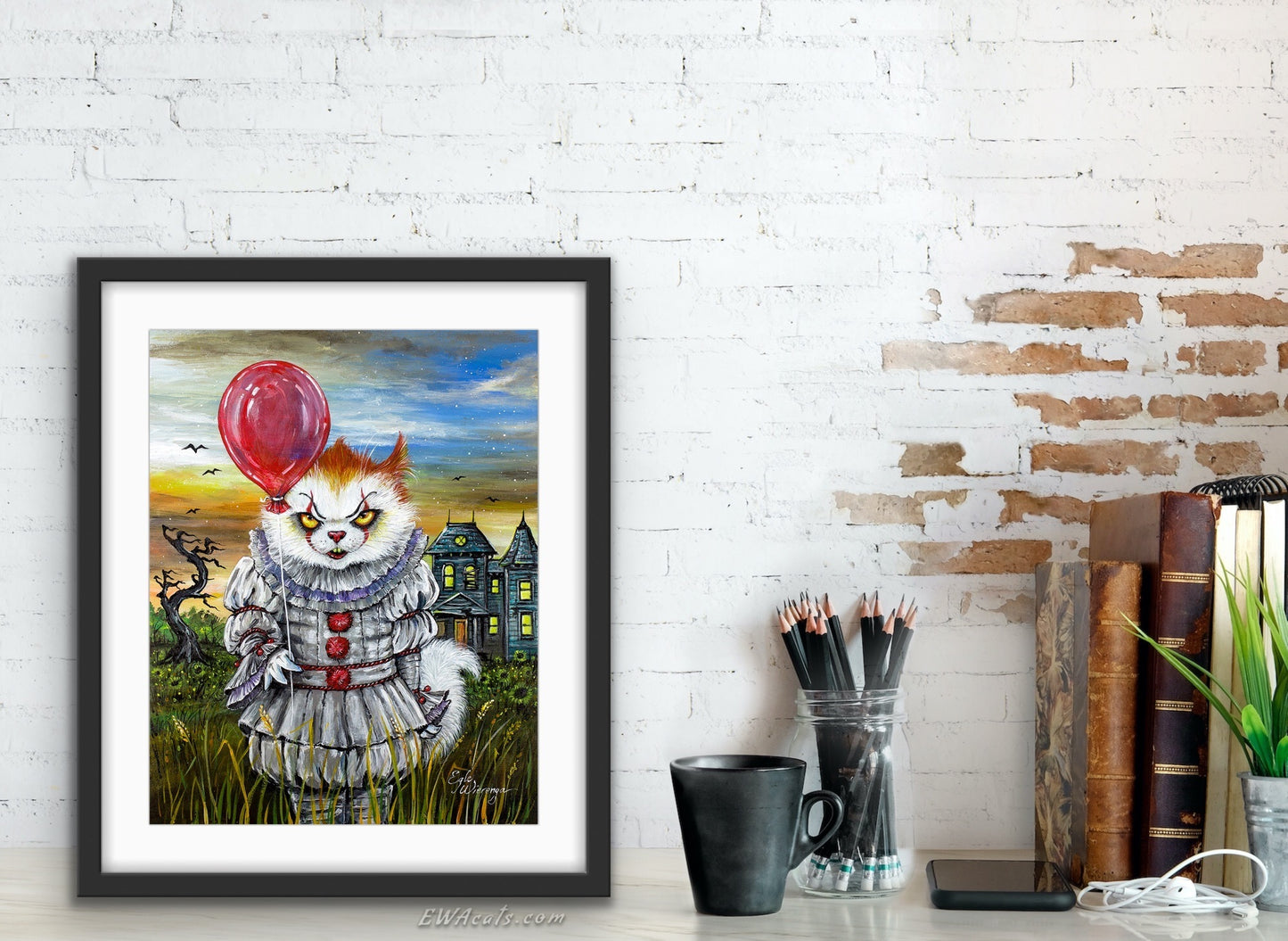 Art Print "KittyWise the Purring Clown"