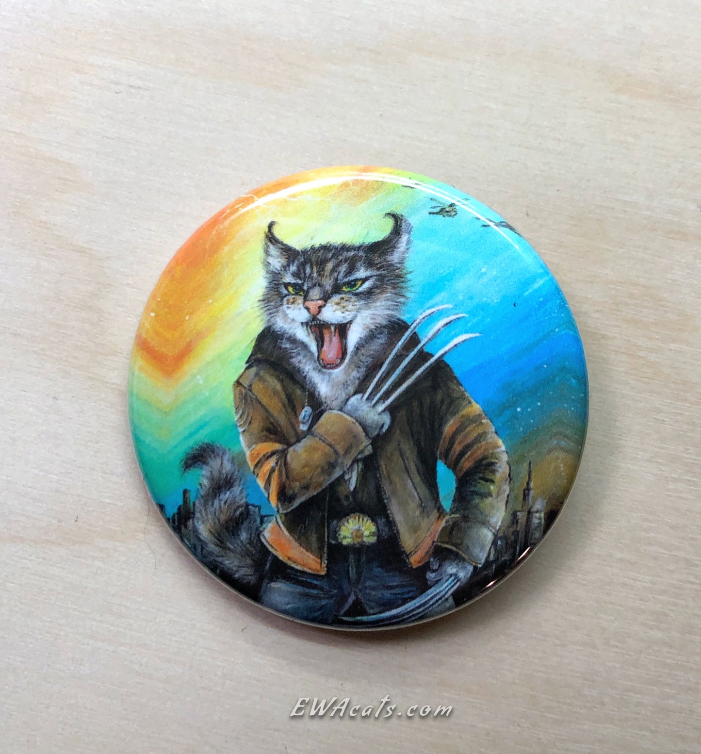 Button "Cat Man Logan"